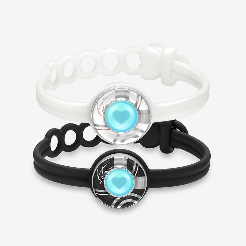 Bracelets tactiles Candy Wave (noir et blanc)