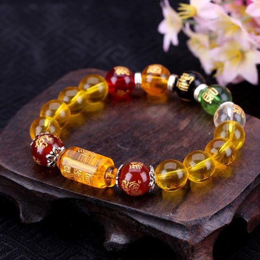 Bracelet Citrine, Dieu de la Richesse et les 5 Cristaux Élémentaires