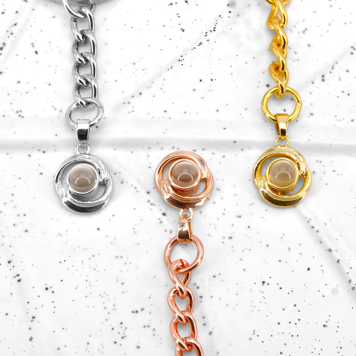 Porte-clés à projection tourbillonnante