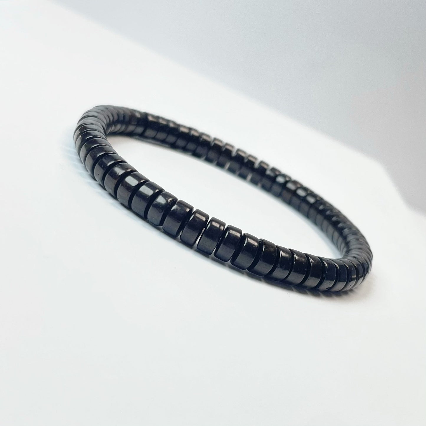 Bracelet tibétain en perles de Bodhi en or noir et noix de coco, petite taille 6 x 3 mm