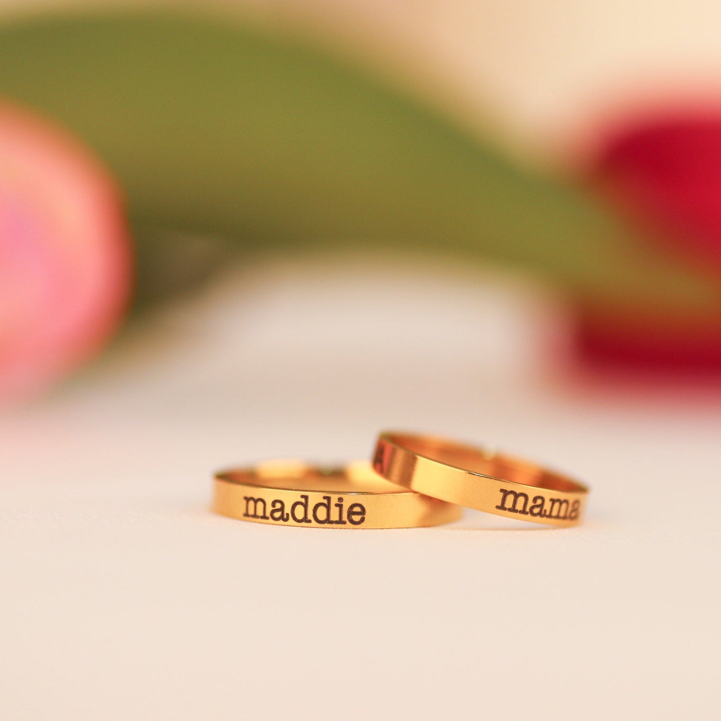 Stapelbarer Namensring mit Gravur | 3 mm Band