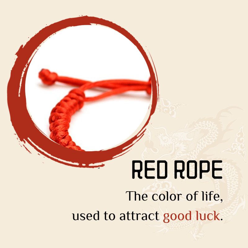 Bracelet double lingot Pixiu et corde rouge porte-bonheur