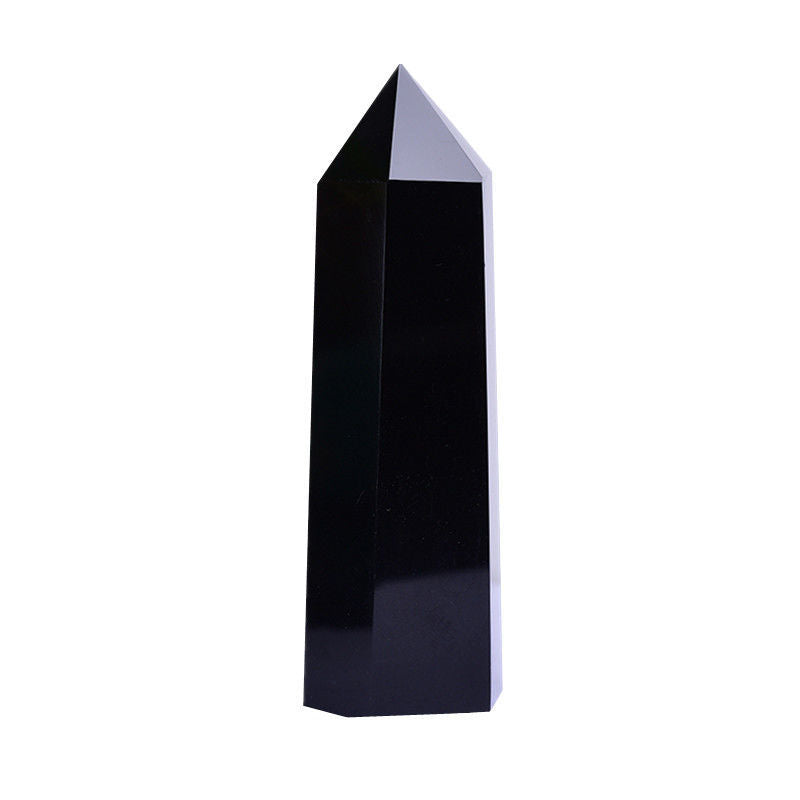 Baguette de cristal de guérison en obsidienne noire