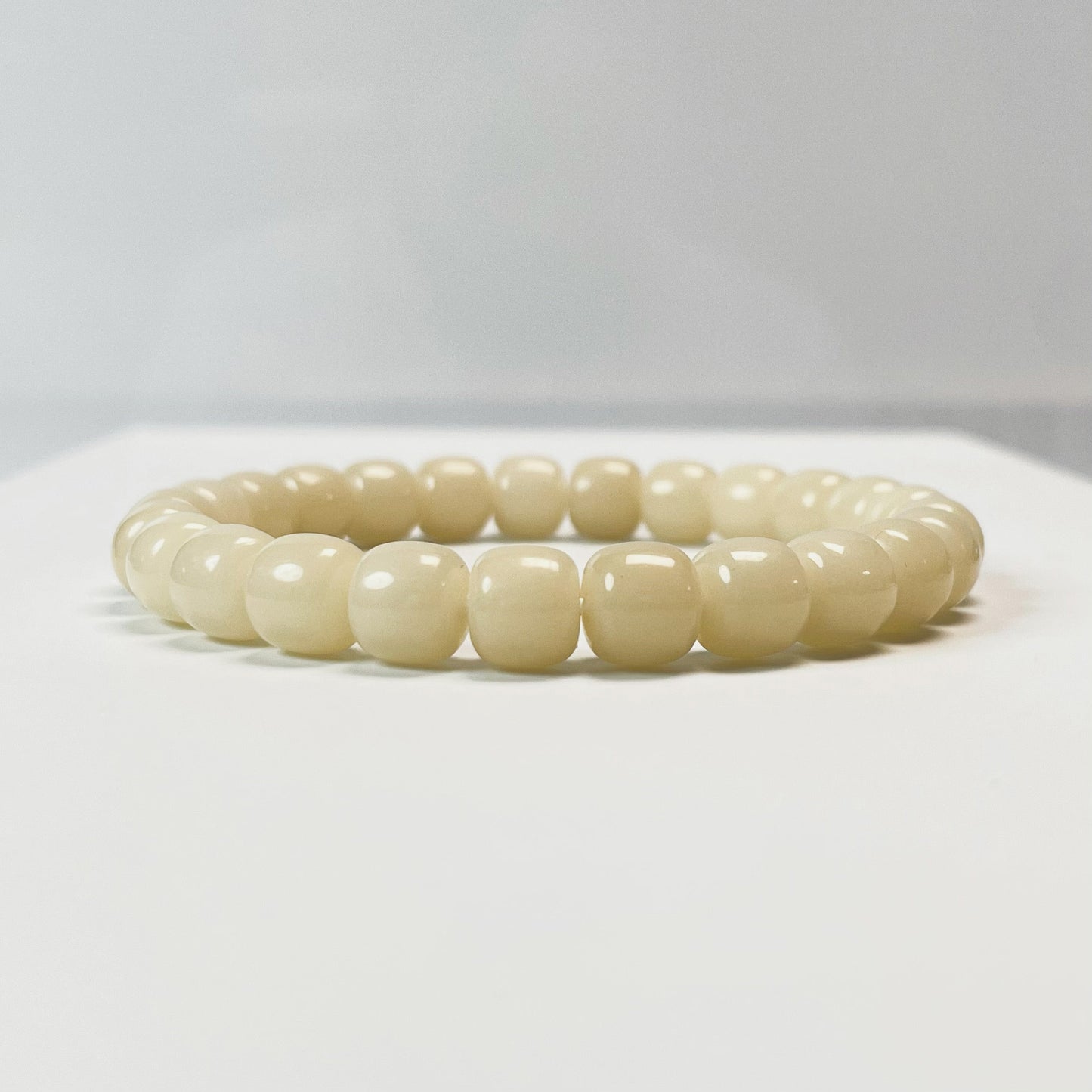 (Jade Blanc Bodhi) Bracelet Bodhi en Jade Blanc Original 9*10mm