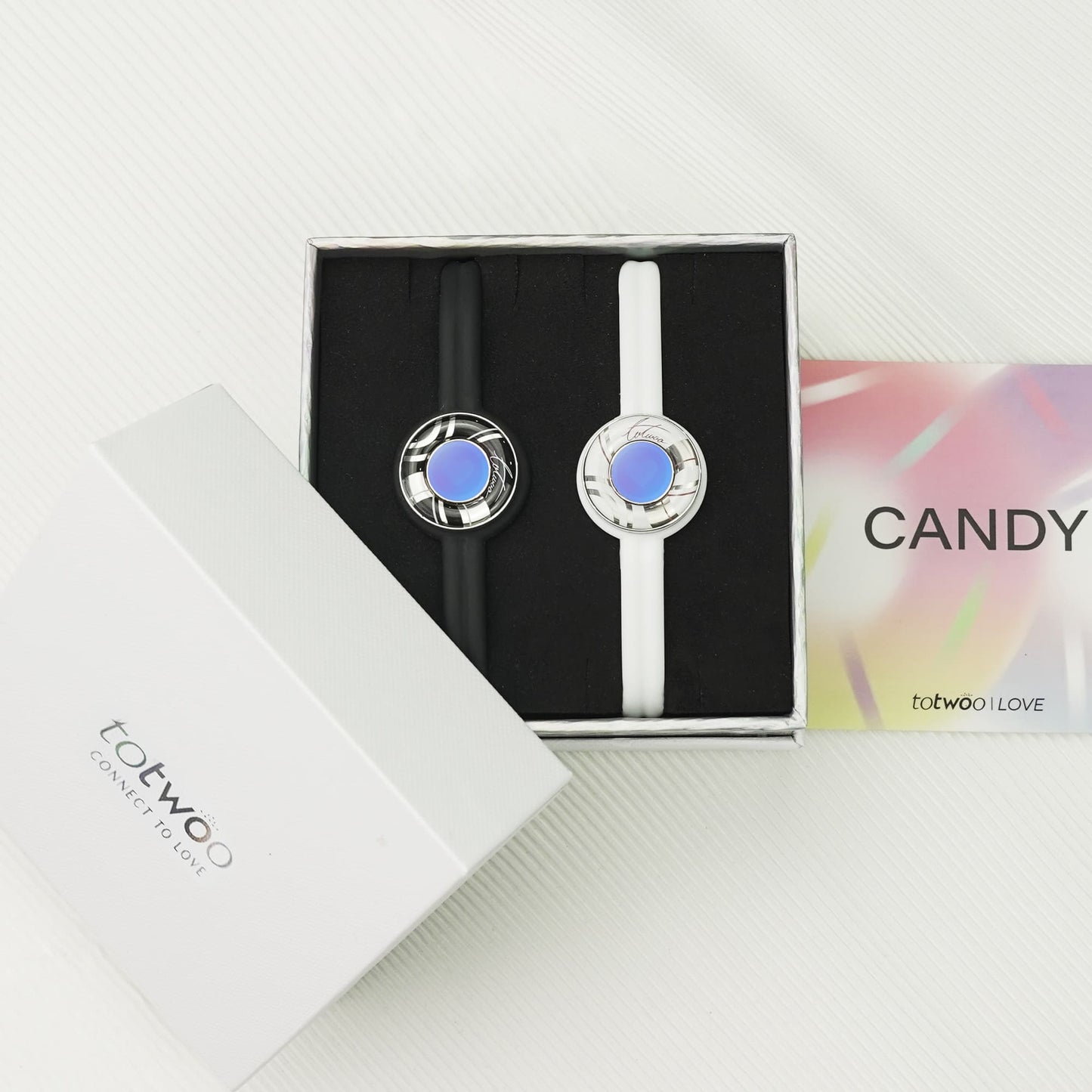 Bracelets tactiles Candy Wave (noir et blanc)