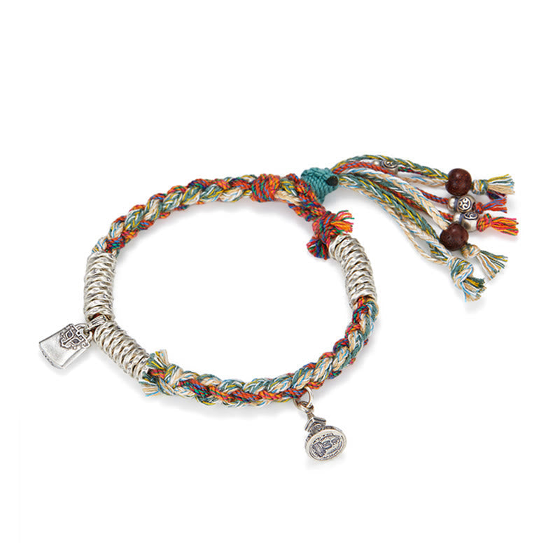 Buddha Stones 925 Sterling Silber Handgefertigtes Schutzarmband mit mehreren Strängen