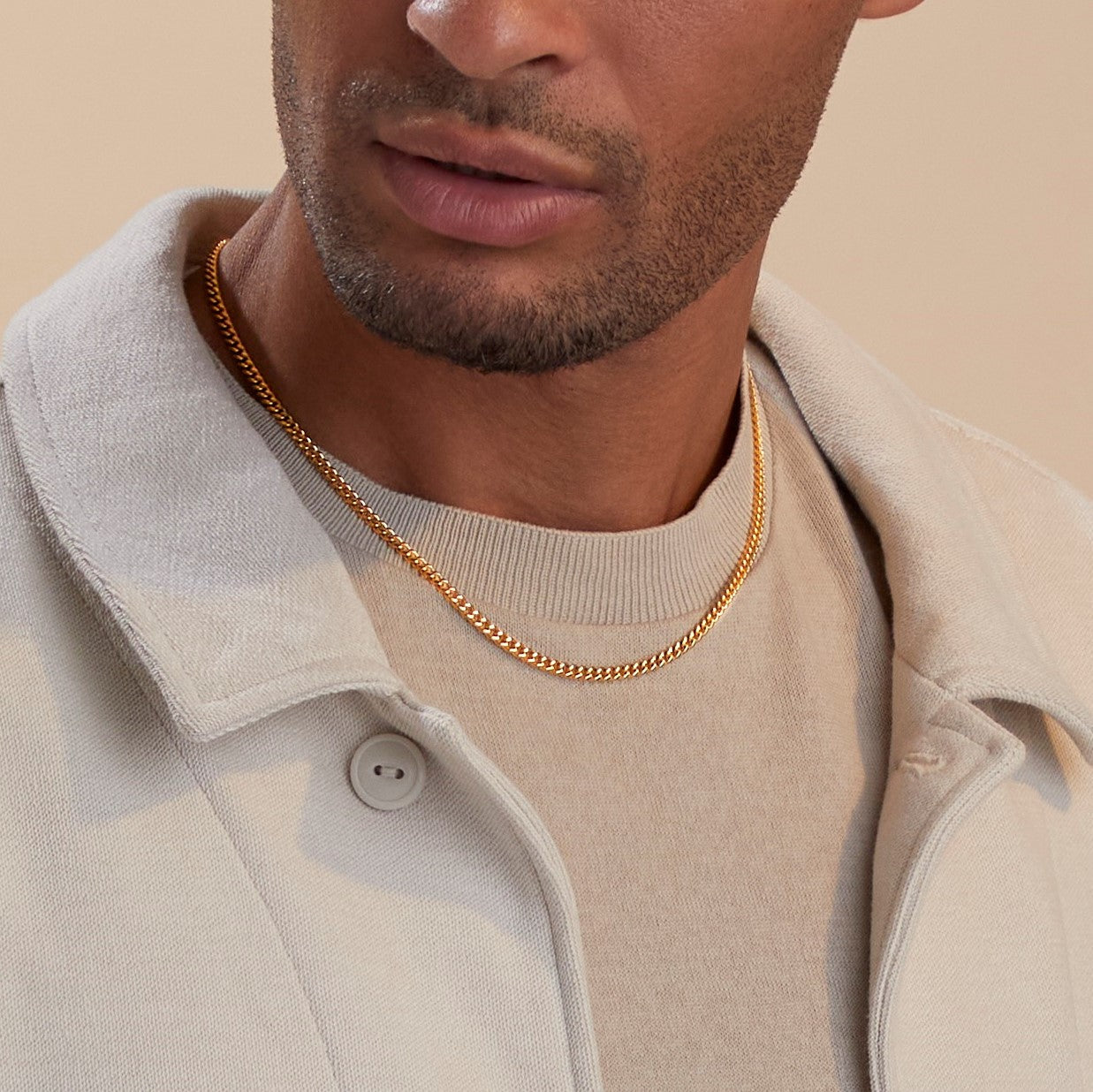 Collier chaîne cubaine de 3 mm