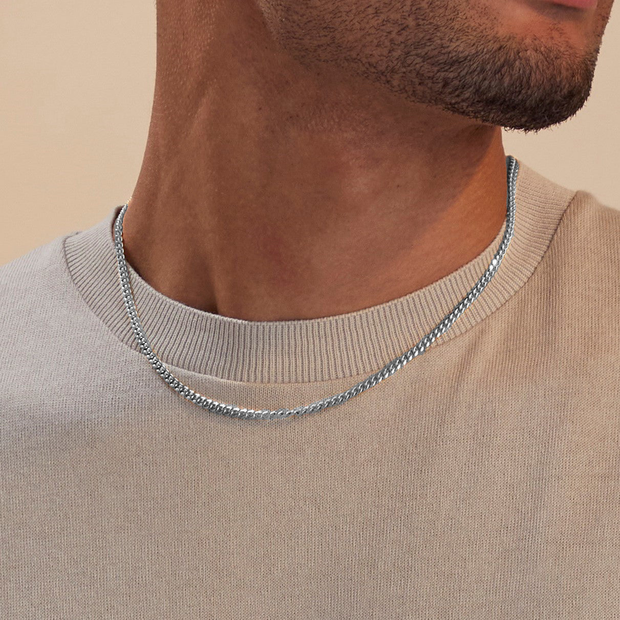 Collier chaîne cubaine de 3 mm