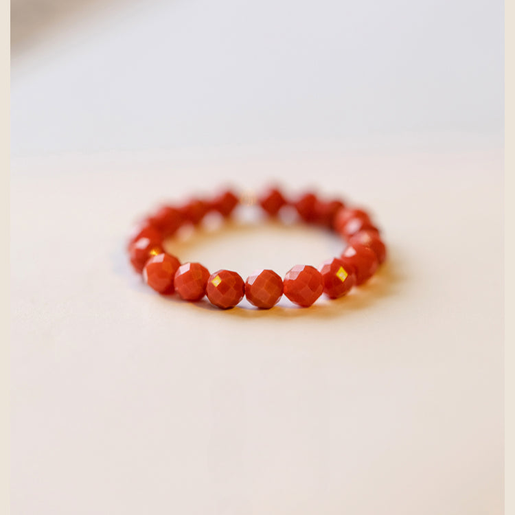 Bague en agate rouge du Sud ultra-fine de 2 mm