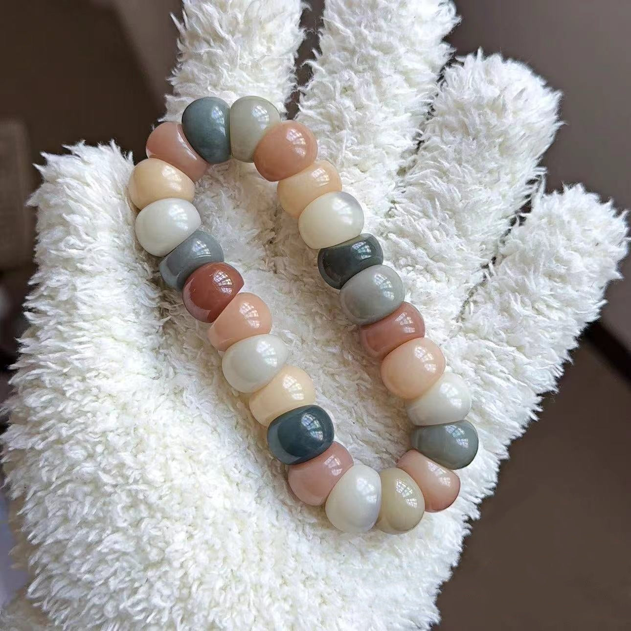 New Milky Strawberry-Colored Garlic Bodhi Bracelet 14MM (Multiple Colors Available)