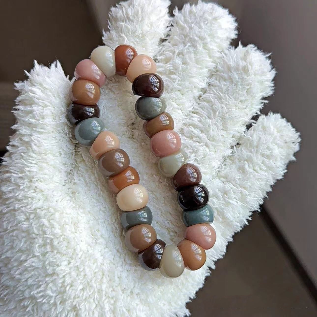New Milky Strawberry-Colored Garlic Bodhi Bracelet 14MM (Multiple Colors Available)