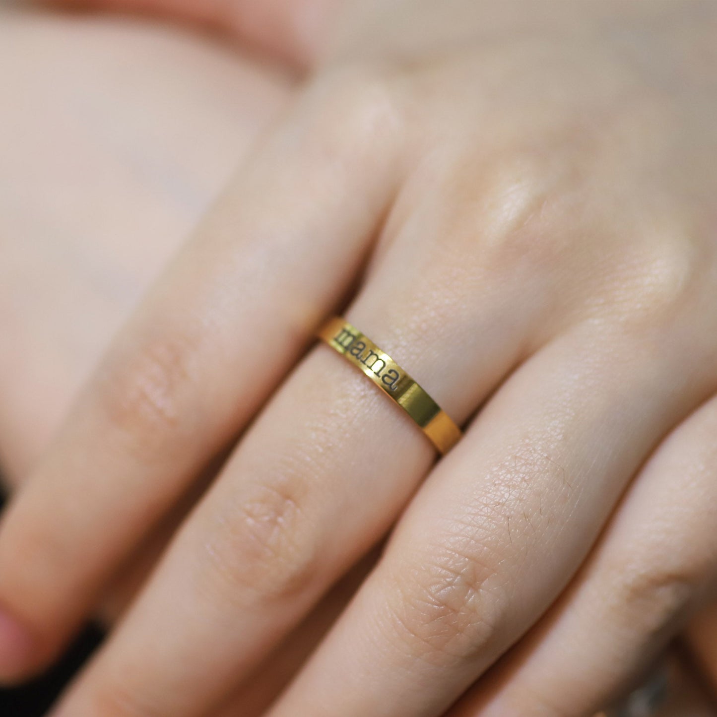 Stapelbarer Namensring mit Gravur | 3 mm Band