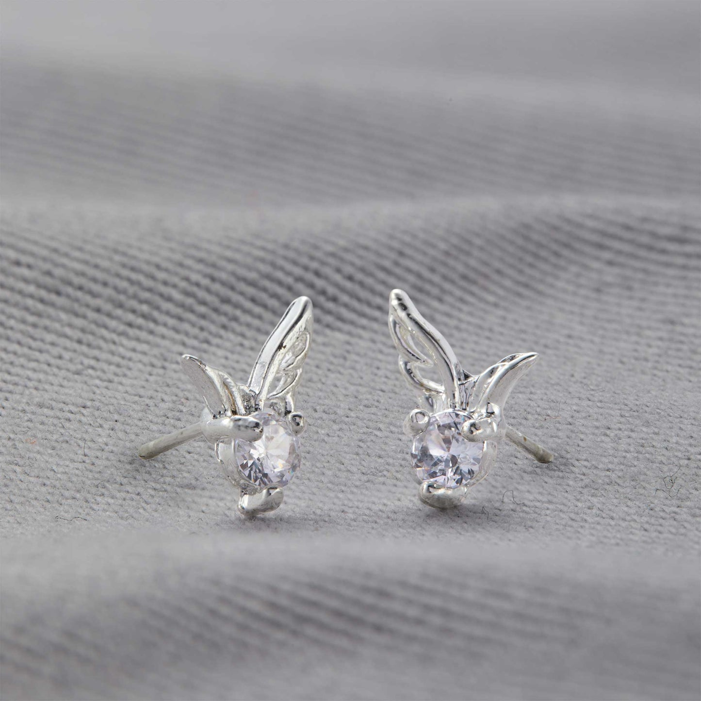 Boucles d'oreilles ailes d'ange plaquées argent