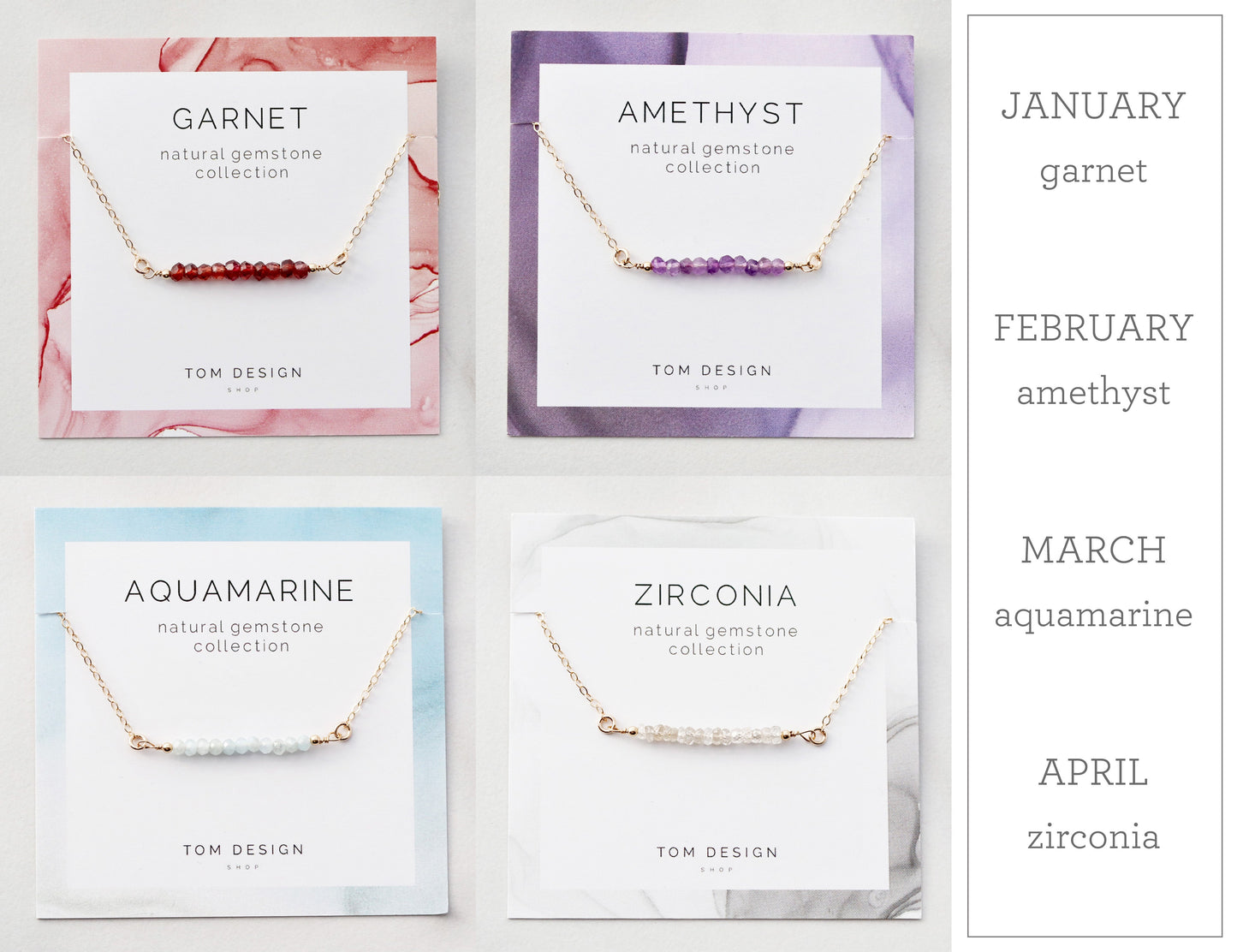 Gemstone Bar Necklace