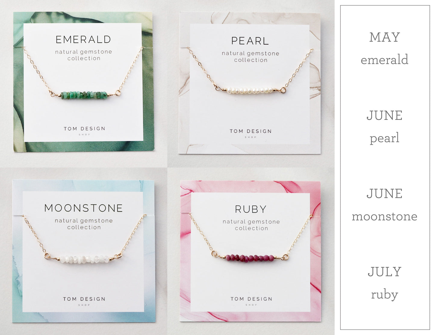 Gemstone Bar Necklace