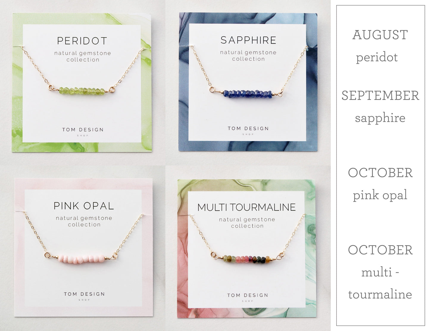 Gemstone Bar Necklace