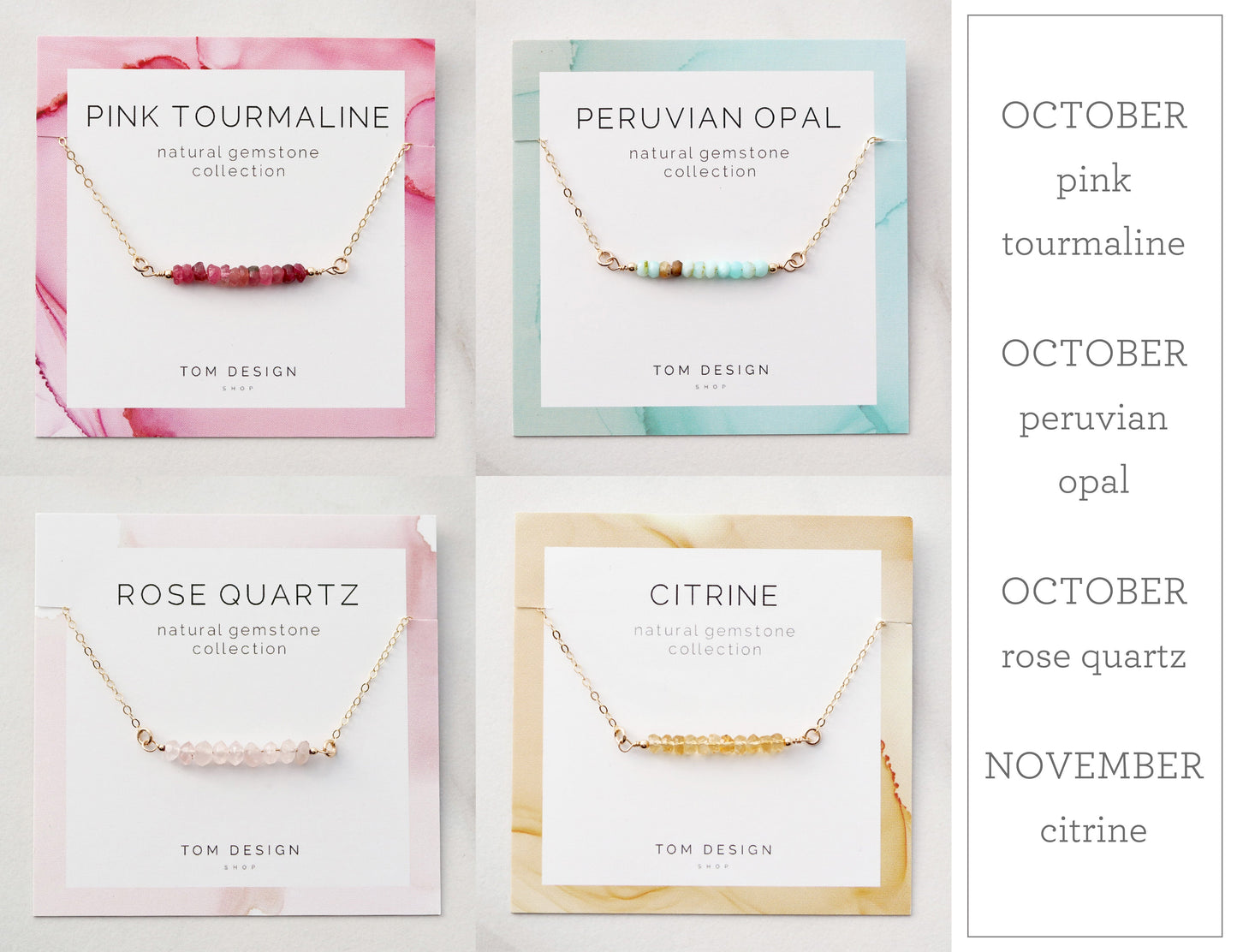 Gemstone Bar Necklace