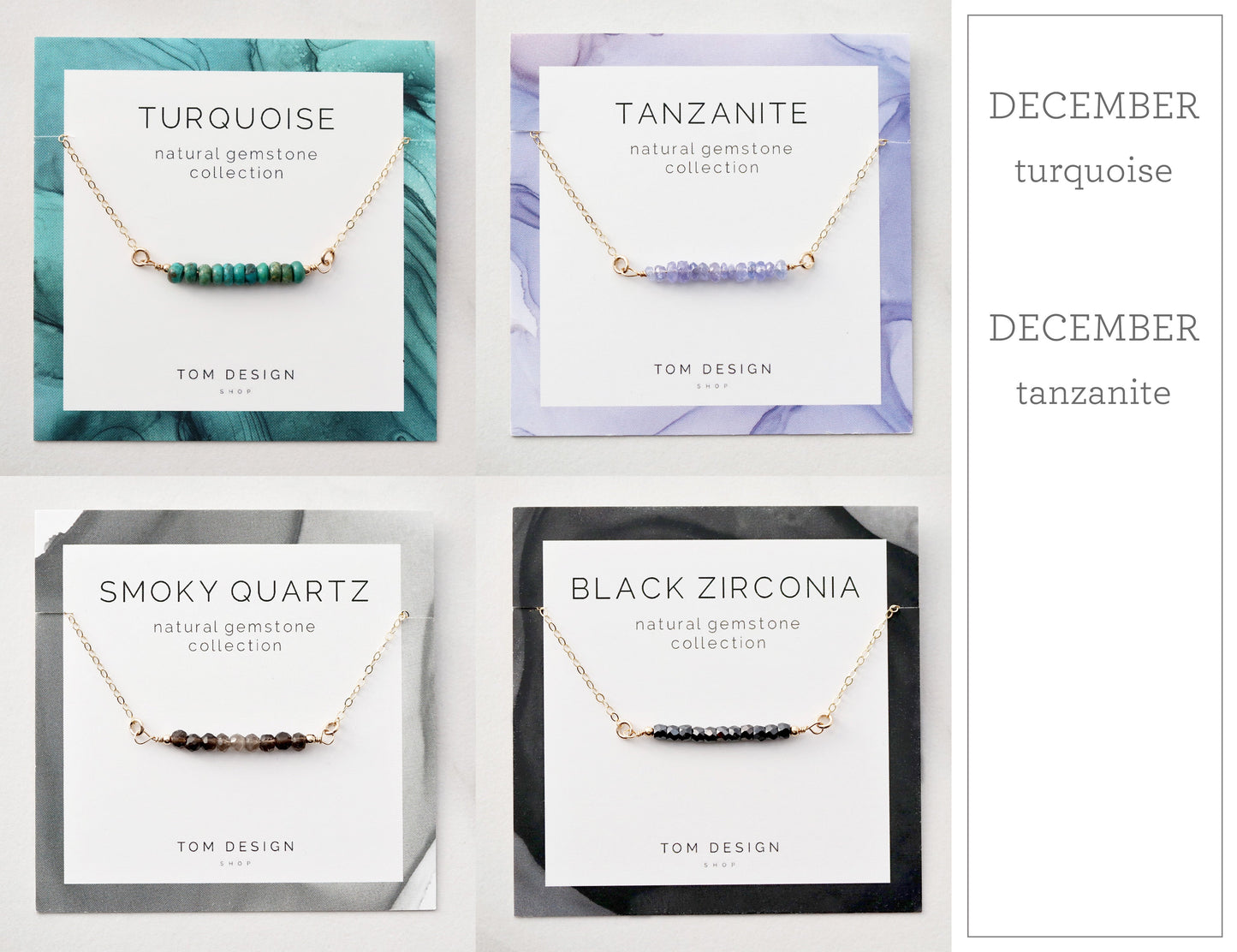 Gemstone Bar Necklace