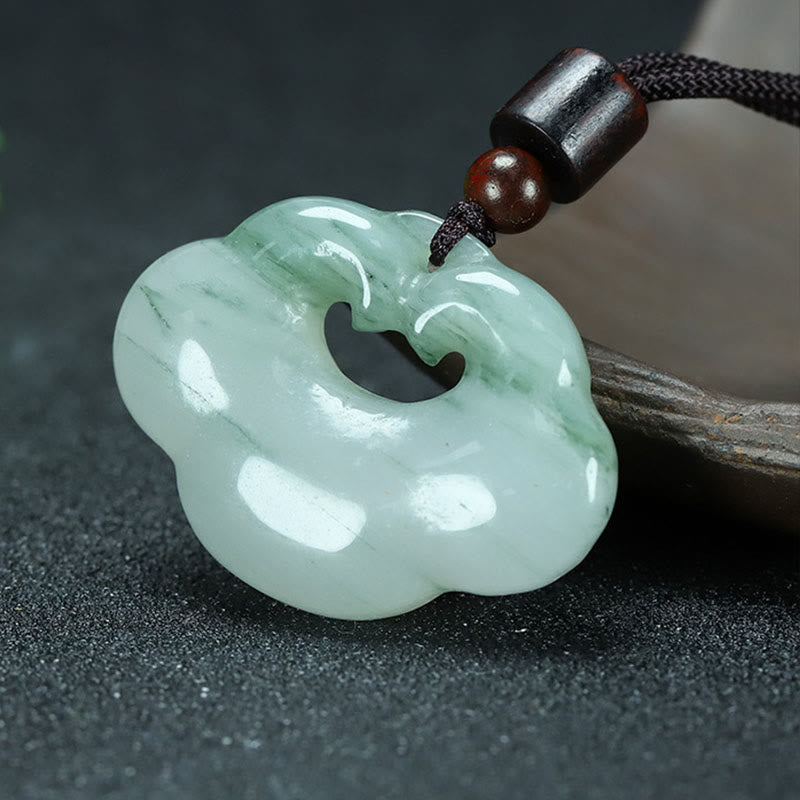 Collier pendentif en jade de soie dorée et jade de Tianshan, pierres de Bouddha, breloque de verrouillage chinois, abondance