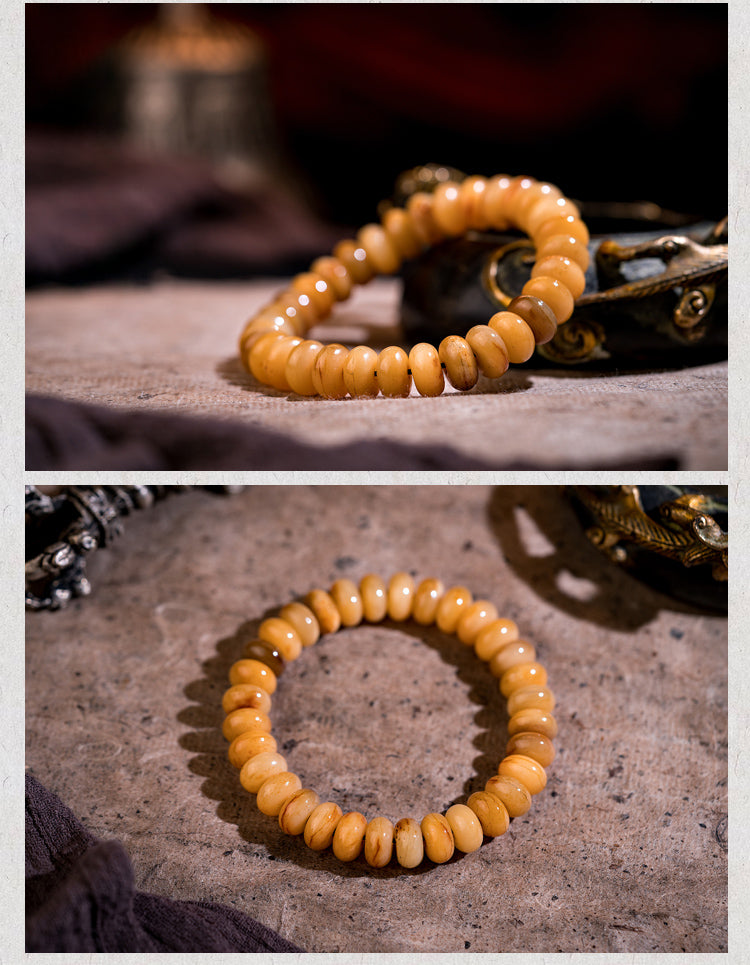 Tibetan Traditional Old Camel Bone Bracelet 12*6mm