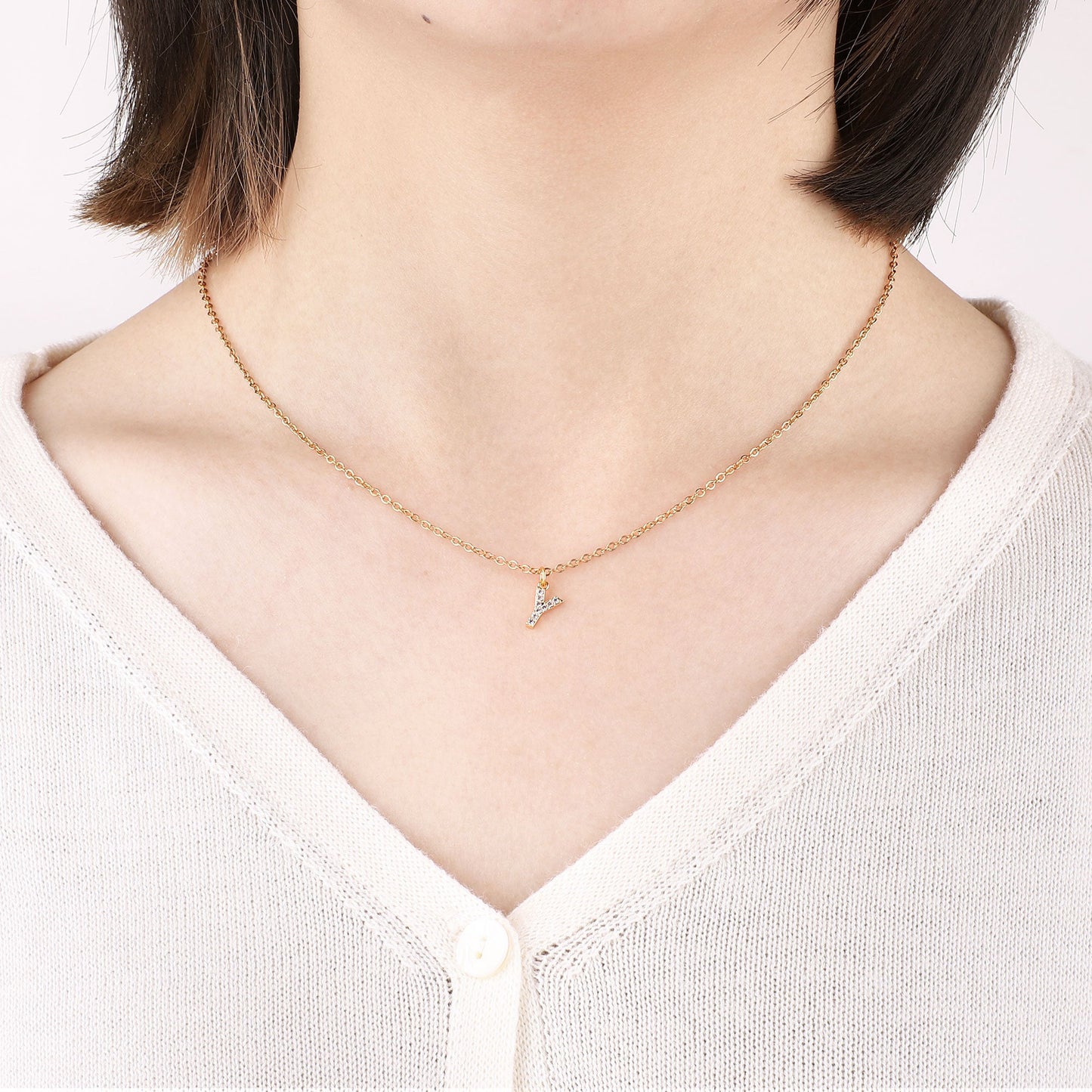 Collier Initiale Majuscule Pavé