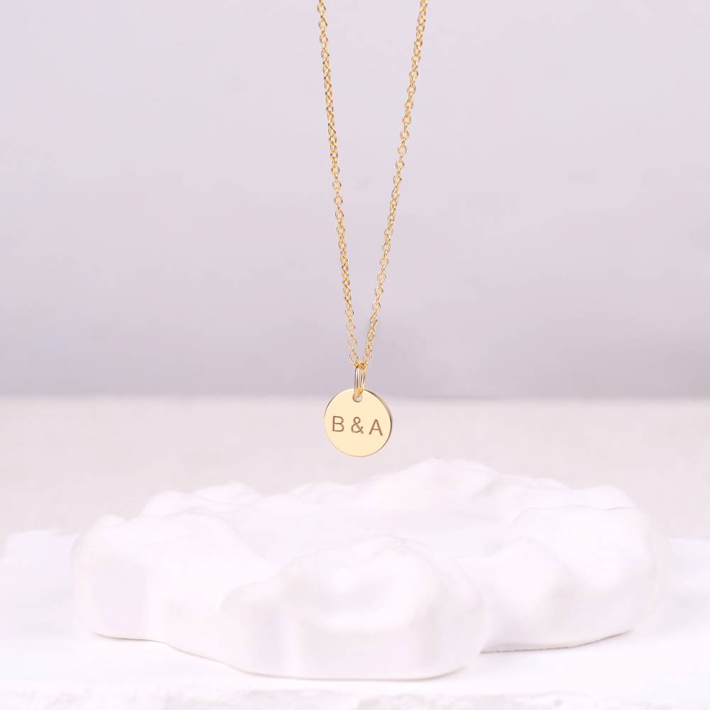 Love Initial Disc Necklace