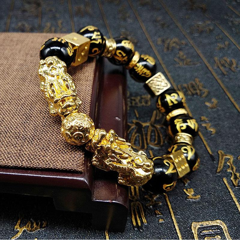Gold-Plated Double Pixiu Feng Shui Bracelet - Extreme Wealth & Protection
