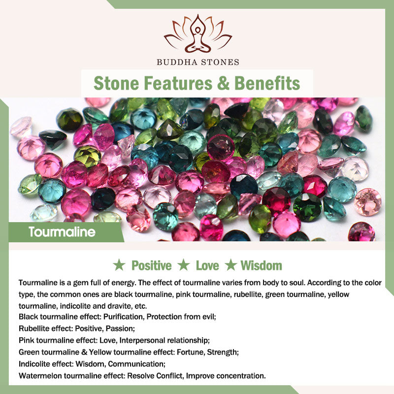 Buddha Stones Buntes Turmalin Blumen Positives Armband