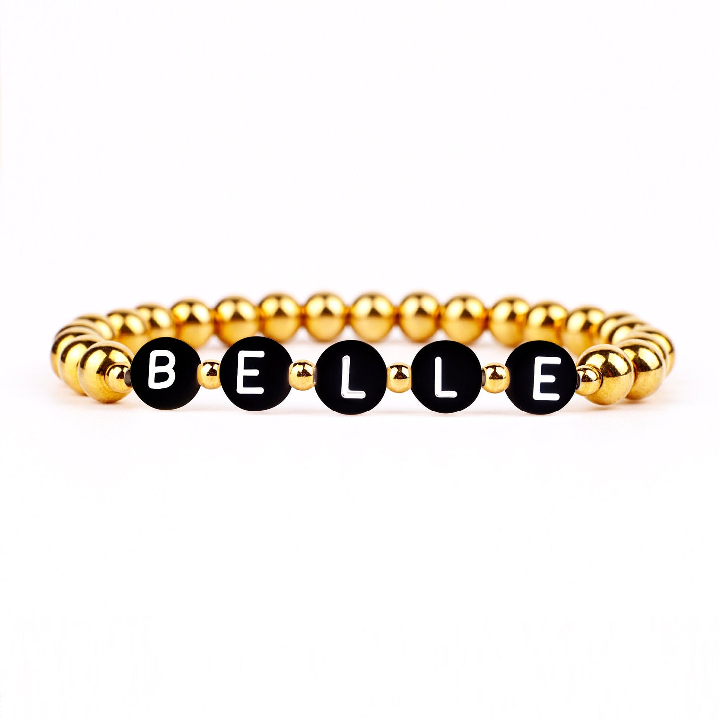 Custom Gold Beaded Name Bracelet