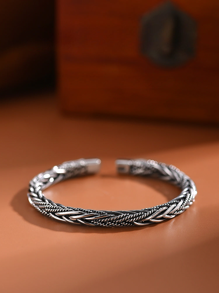 Pure Silver Woven Vintage Bracelet