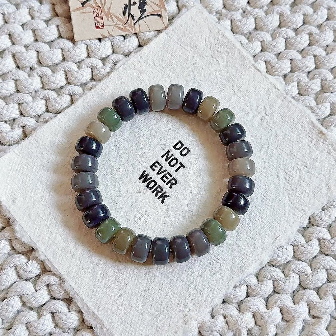 Bracelet de perles Bodhi multi-trésors en tranches fines de 11 mm (disponible en plusieurs couleurs)