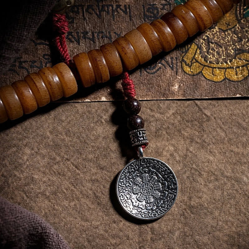 Bracelet tibétain en pierres de Bouddha, 108 perles de Mala, os de yak, perles Dzi, neuf palais, huit diagrammes, charme et force