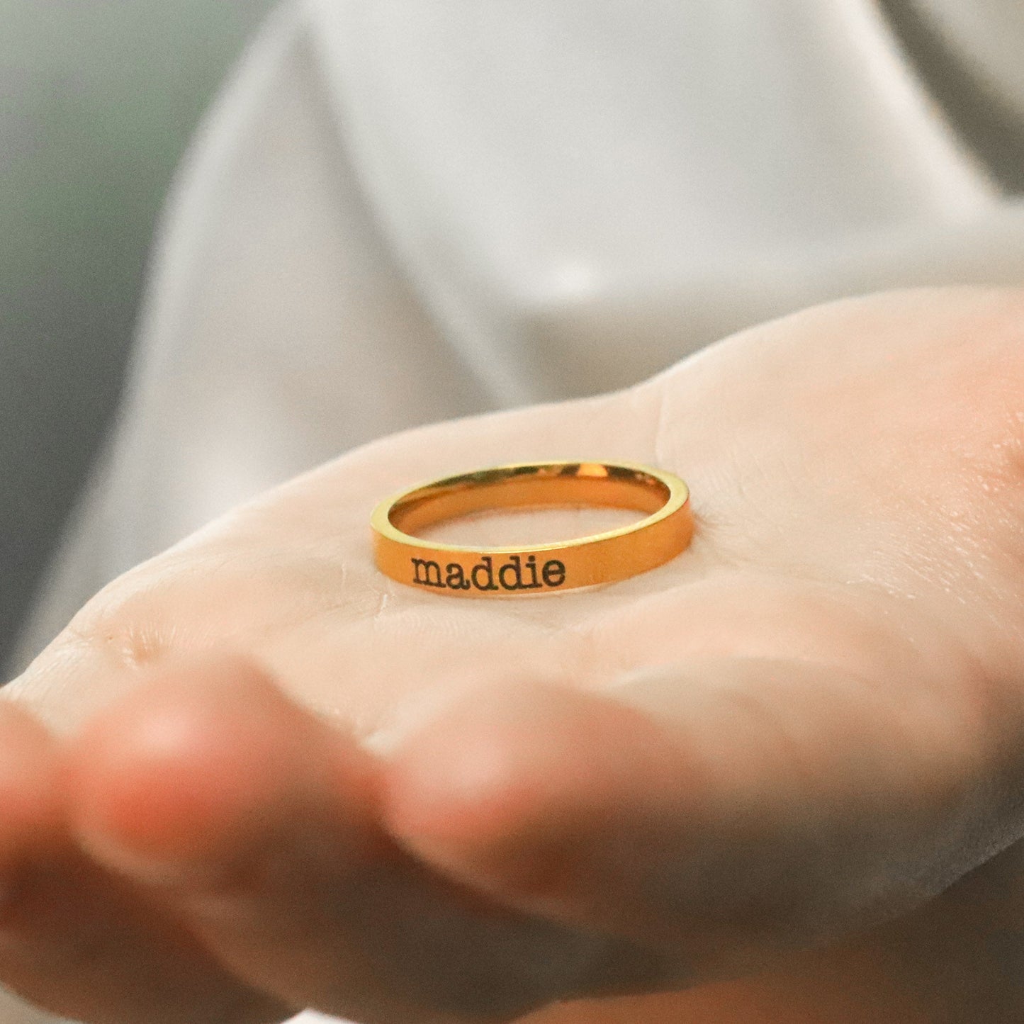 Stapelbarer Namensring mit Gravur | 3 mm Band