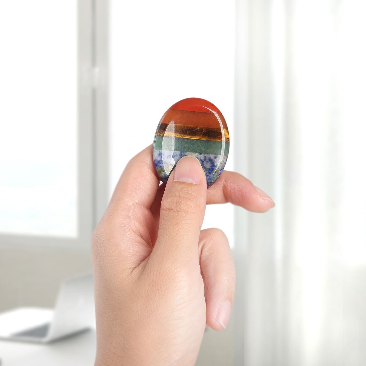 Pierre d'inquiétude des 7 chakras - Pour l'anxiété et le stress