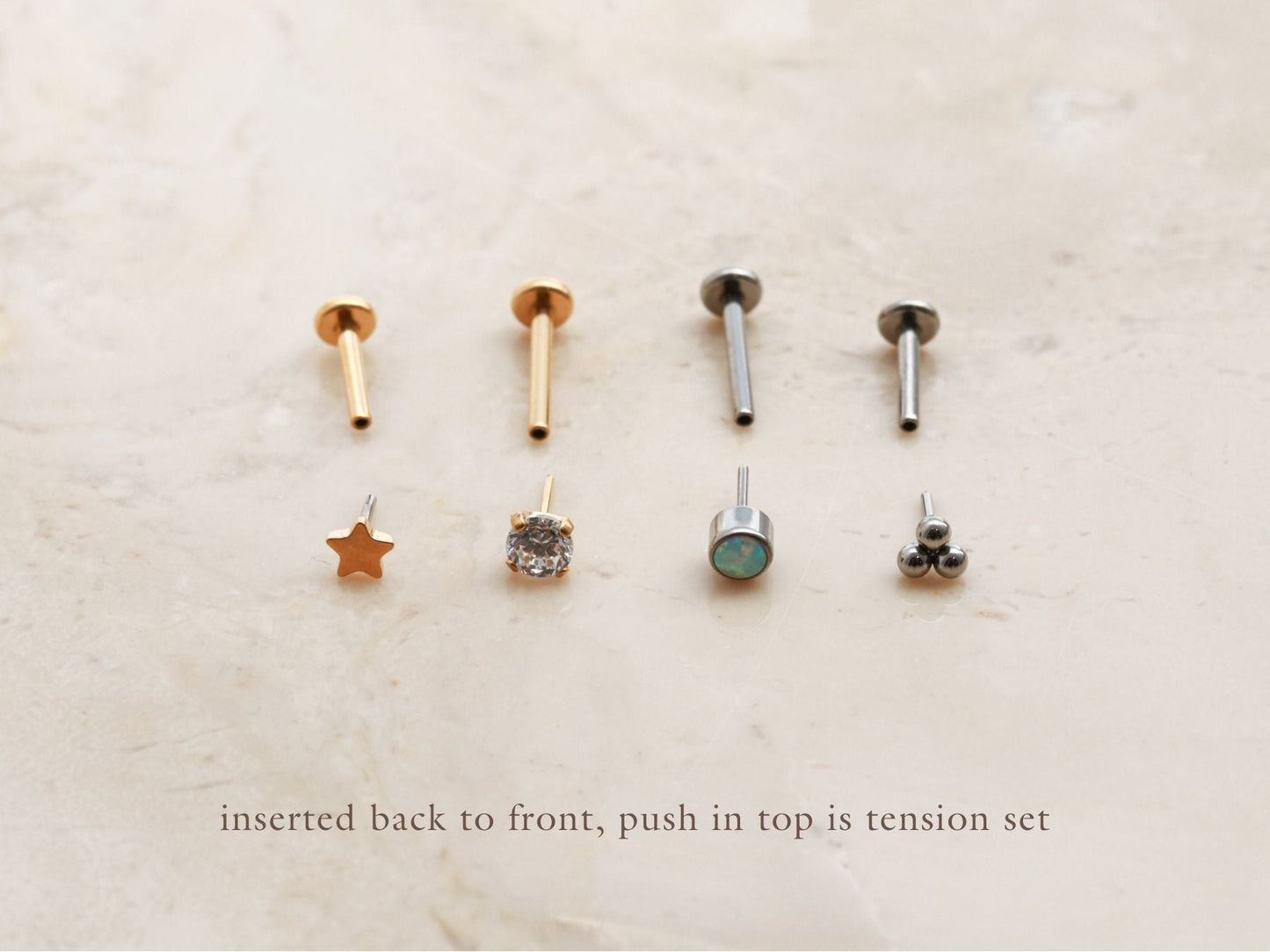 Opale ronde - Dos plat en titane