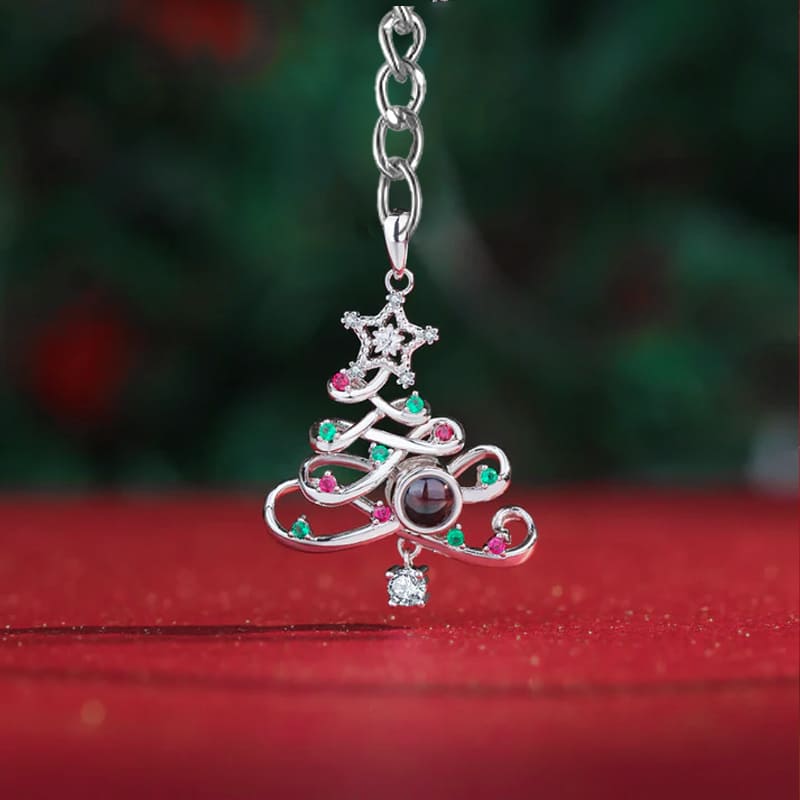 Porte-clés photo personnalisé sapin de Noël