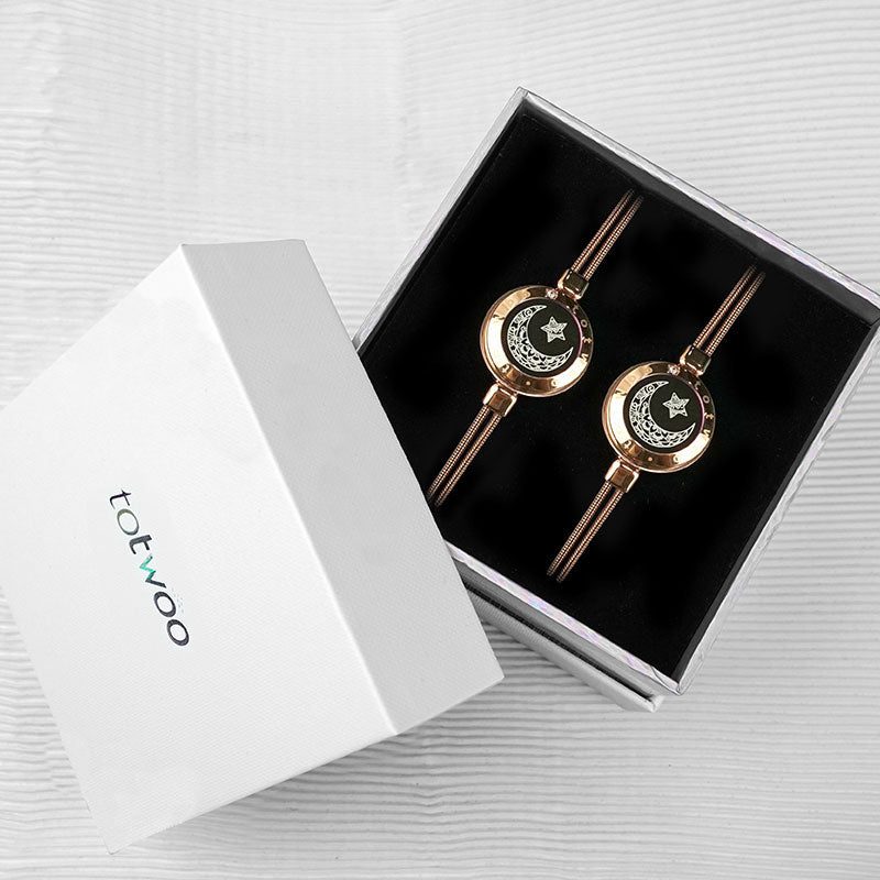 Bracelets Moon&Star Touch avec chaîne serpent (or rose + or rose)