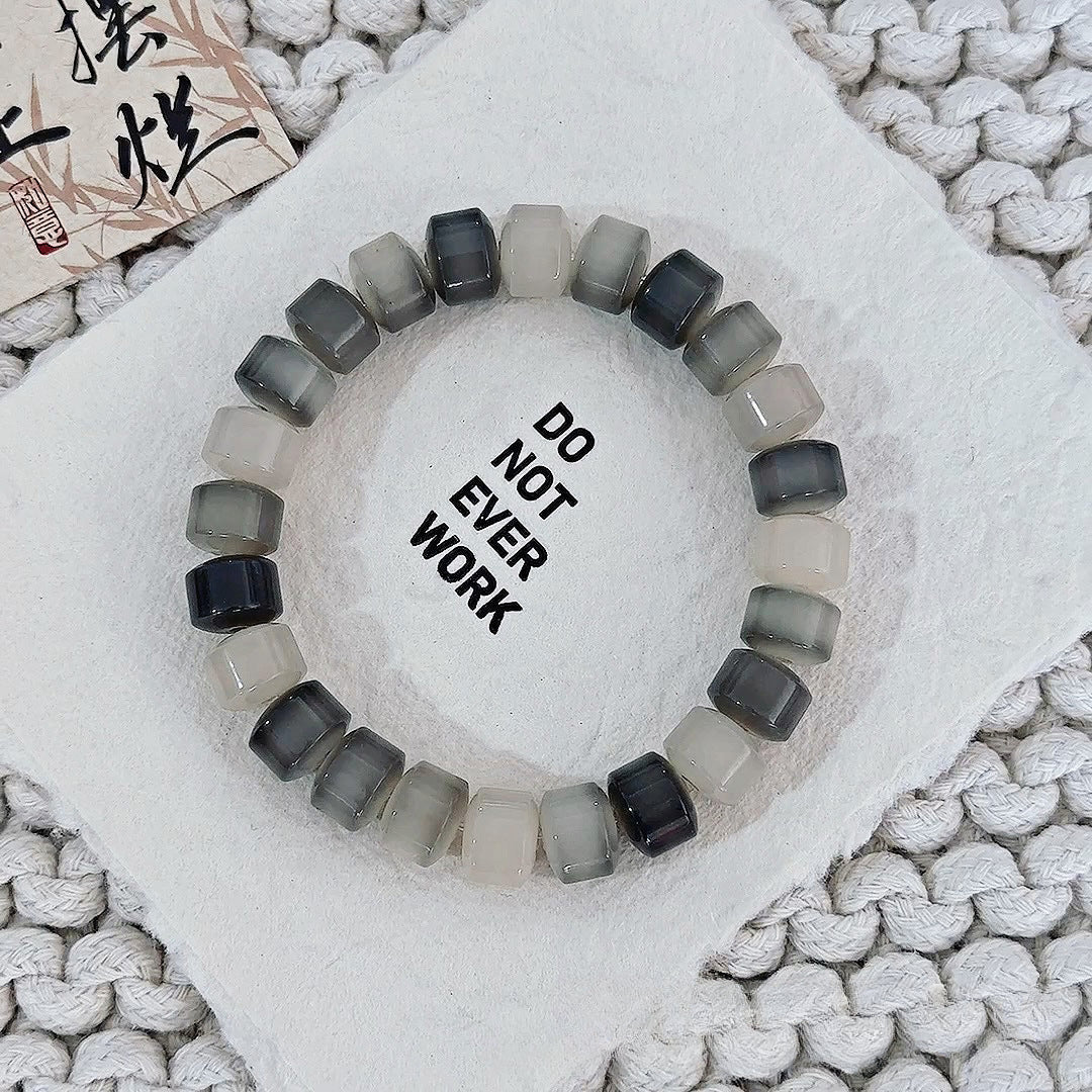 Bracelet de perles Bodhi en jade blanc multi-trésors, mini-roues dorées de qualité supérieure, thé glacé à la menthe