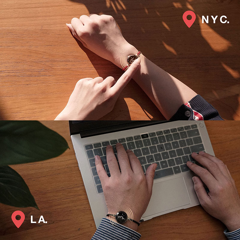 Bracelets tactiles Mountain&Sea avec corde Milan (noir et rouge)