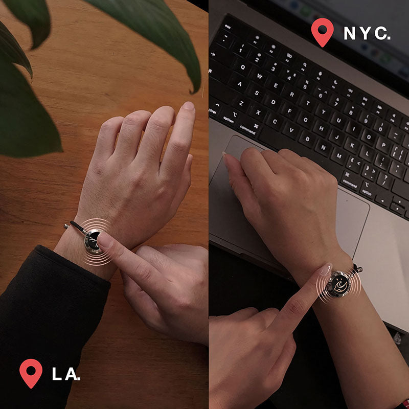 Bracelets Touch Montagne et Mer avec Corde Milan (Noir+Noir)