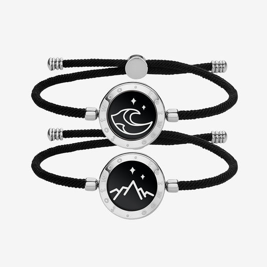 Bracelets Touch Montagne et Mer avec Corde Milan (Noir+Noir)