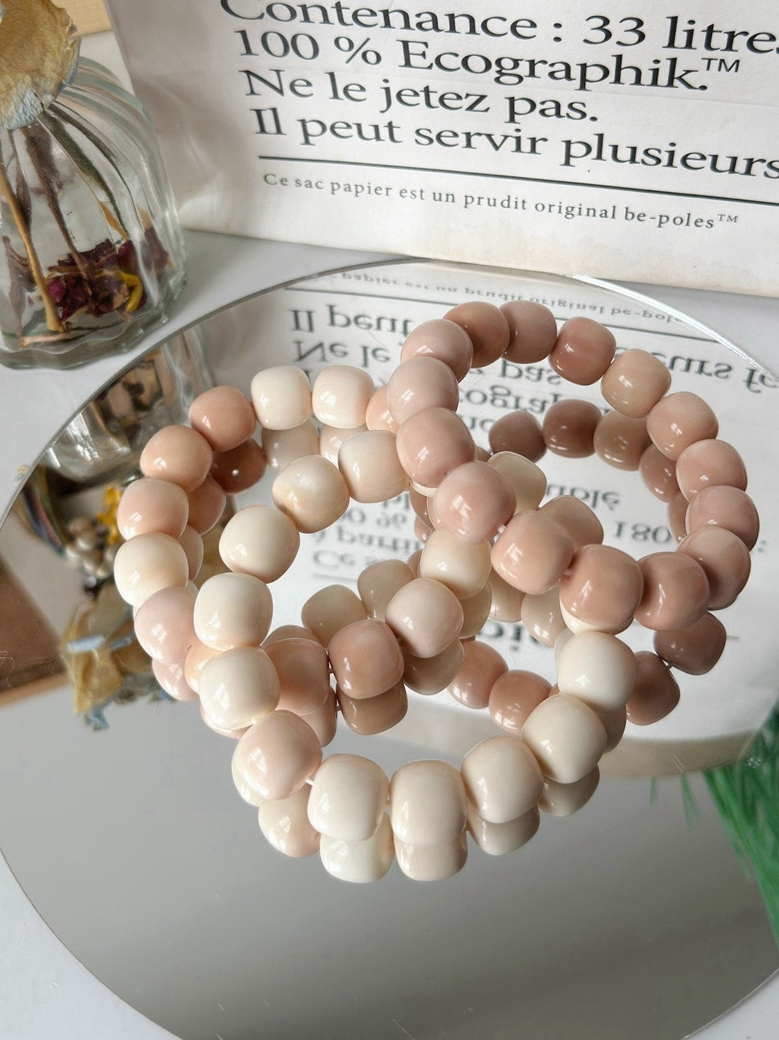 14mm Milk Strawberry Series Bodhi Bead Bracelet