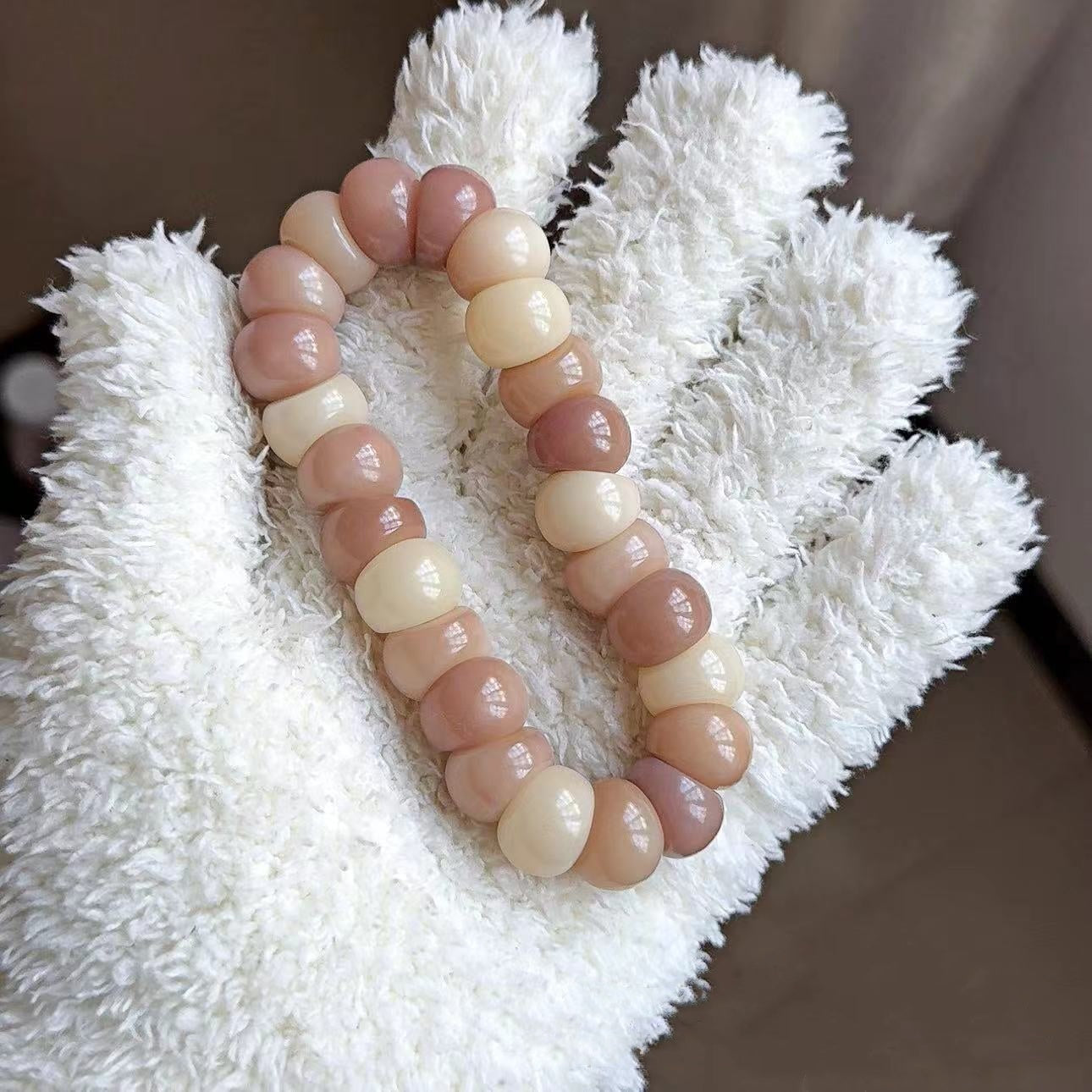 New Milky Strawberry-Colored Garlic Bodhi Bracelet 14MM (Multiple Colors Available)