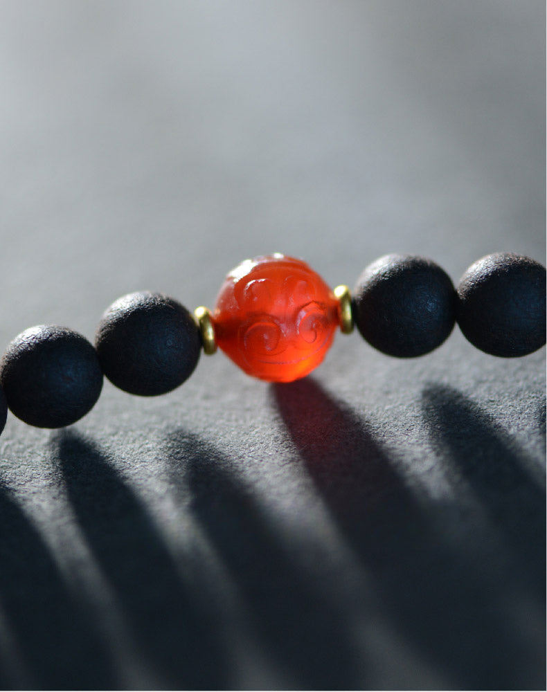 Black Sandalwood Tibetan Dzi Beads bracelet