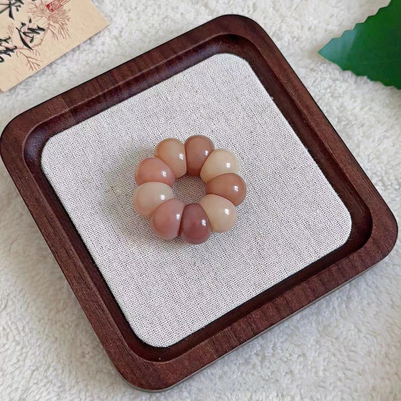 New Milky Strawberry-Colored Garlic Bodhi Bracelet 14MM (Multiple Colors Available)