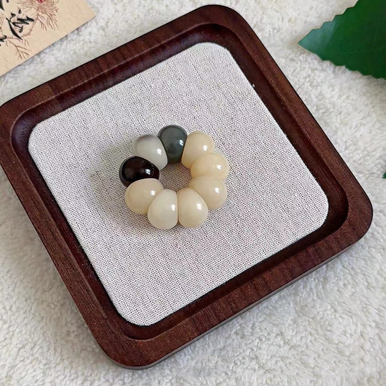 Nouveau bracelet Bodhi à l'ail couleur fraise laiteuse 14 mm (plusieurs couleurs disponibles)