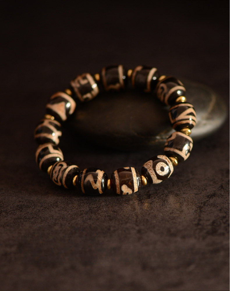 Tibetisches Dzi-Armband 14mm