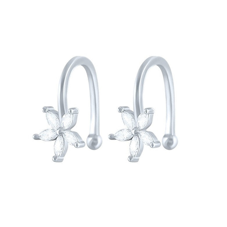 Boucle d'oreille Fleur S925