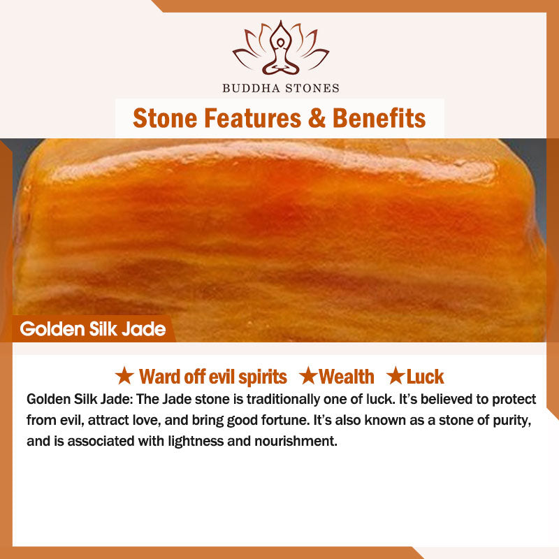 Buddha Stones Tibet Naturgoldene Seide Jade Doppelschicht Glocke Orchidee Glücksarmband