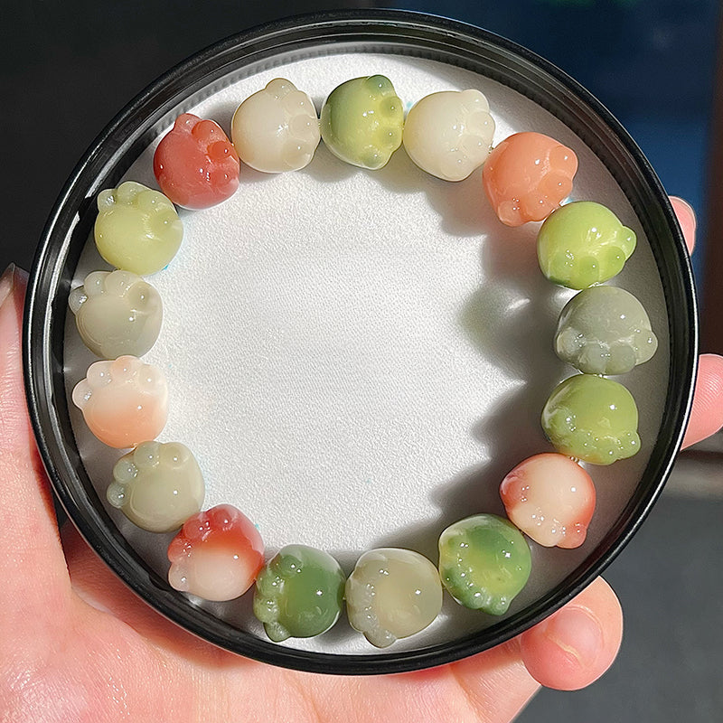New Cute Color Series Cat Paw Bodhi Bracelet, Multiple Colors Available, 12-13mm
